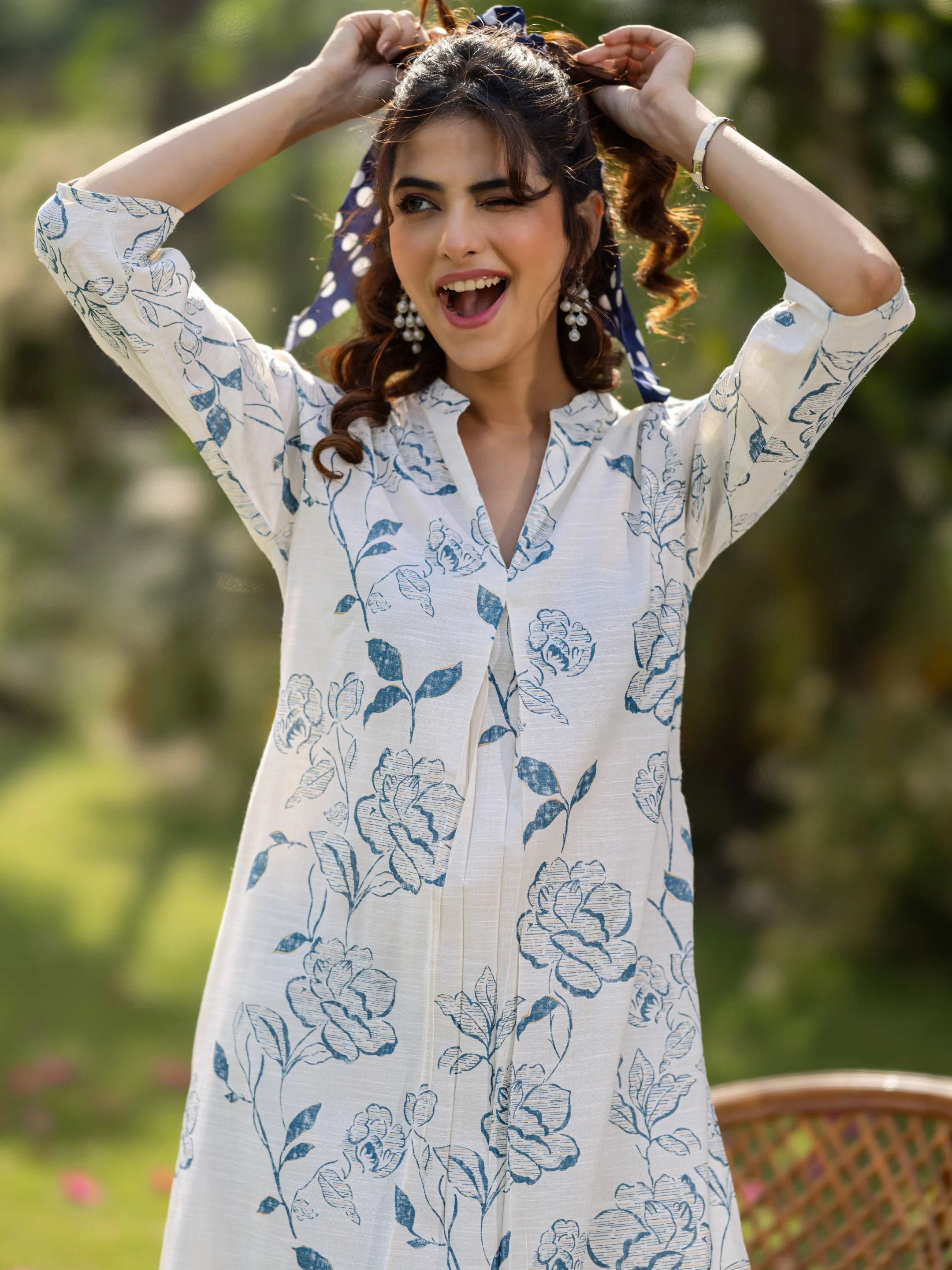 libas Blue Printed Cotton Blend Straight Kurta-picture-15