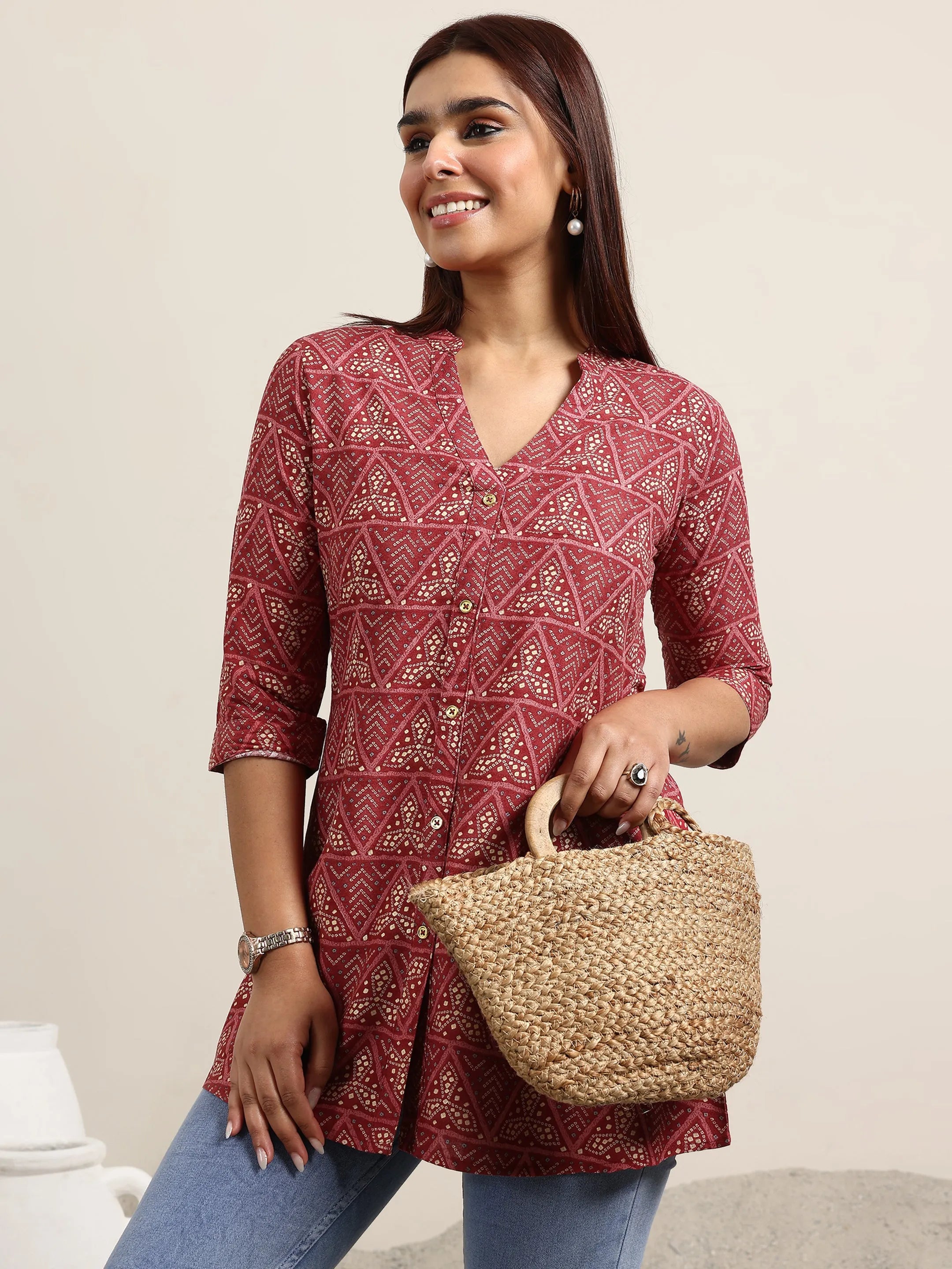 libas Mauve Printed Rayon Straight Kurti-picture-25