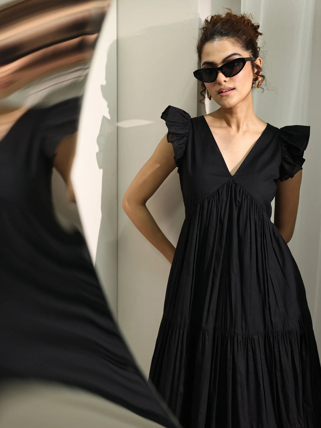 Buy Black Solid Cotton Fit and Flare One Piece Dress Online at Rs.1277 | Libas Buy Black Solid Cotton Fit and Flare One Piece Dress Online at Rs.1277 | Libas