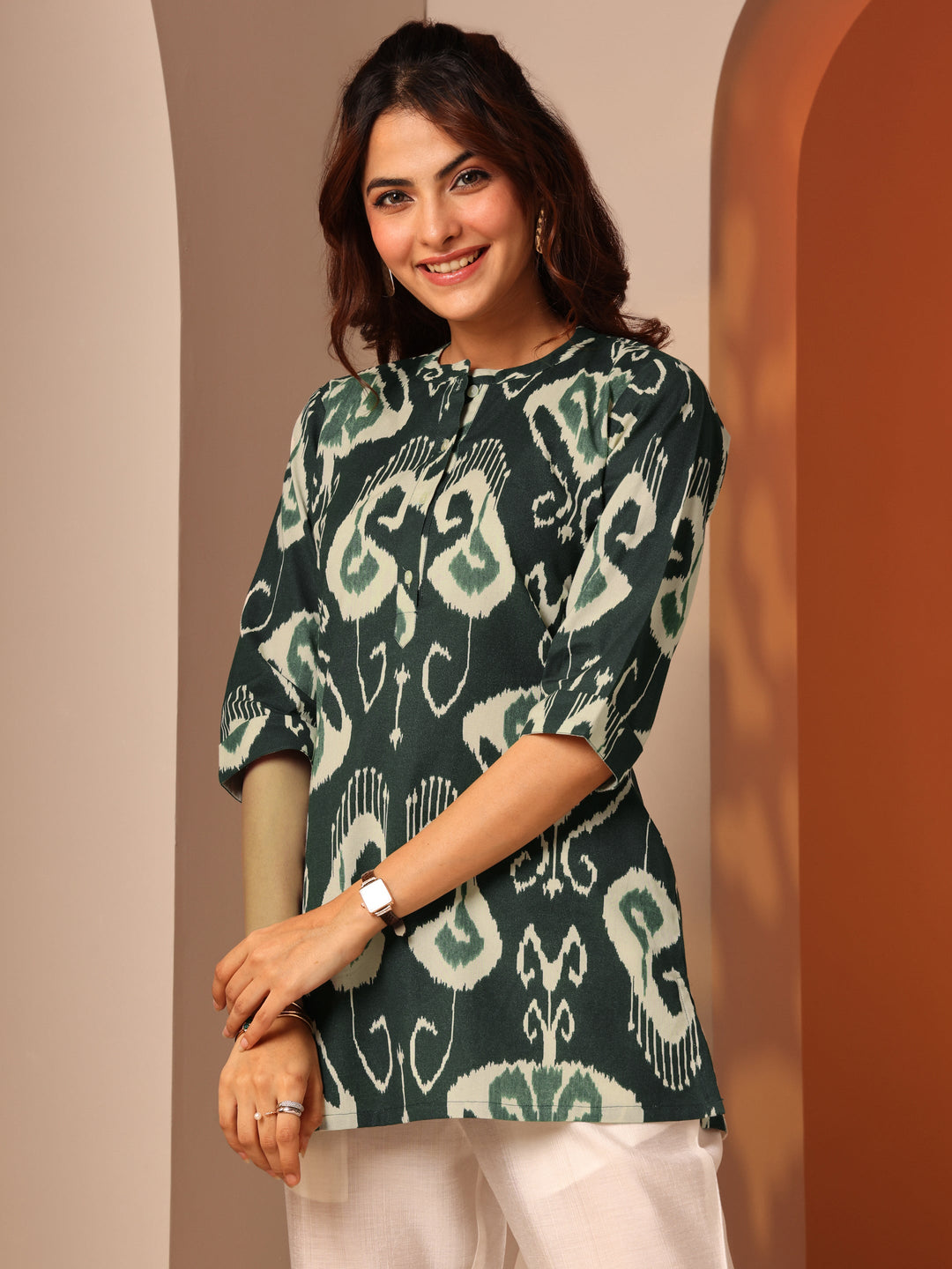 Lavender Printed Crepe Straight Kurta