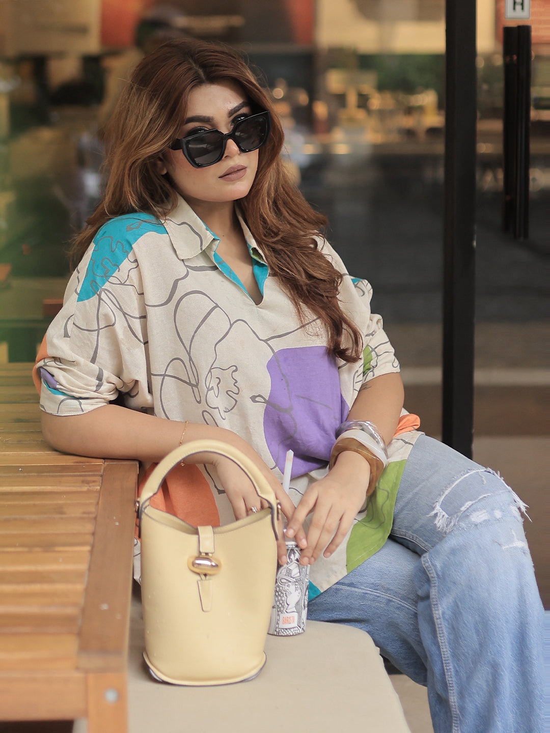 Off White Printed Cotton Straight Short Kurti-image-23