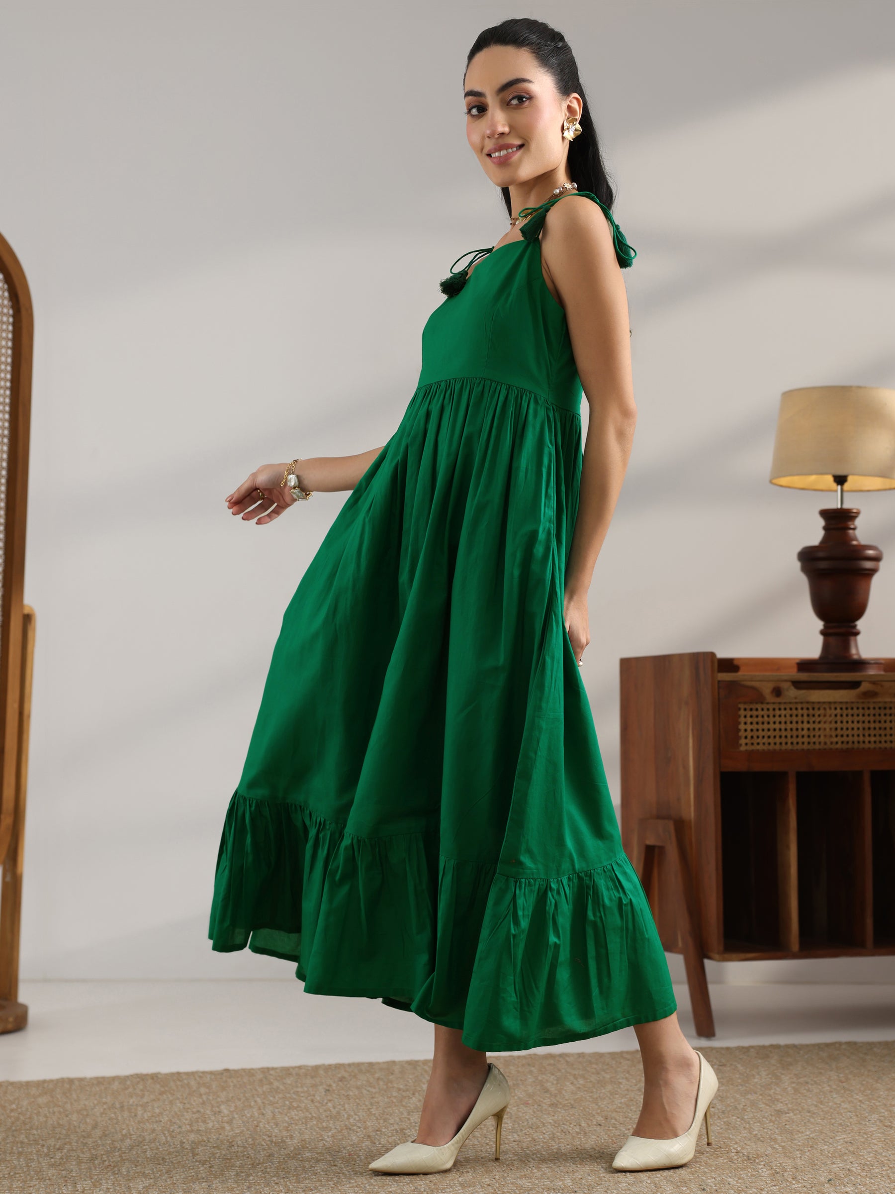 Black Printed Cotton Straight Kurti