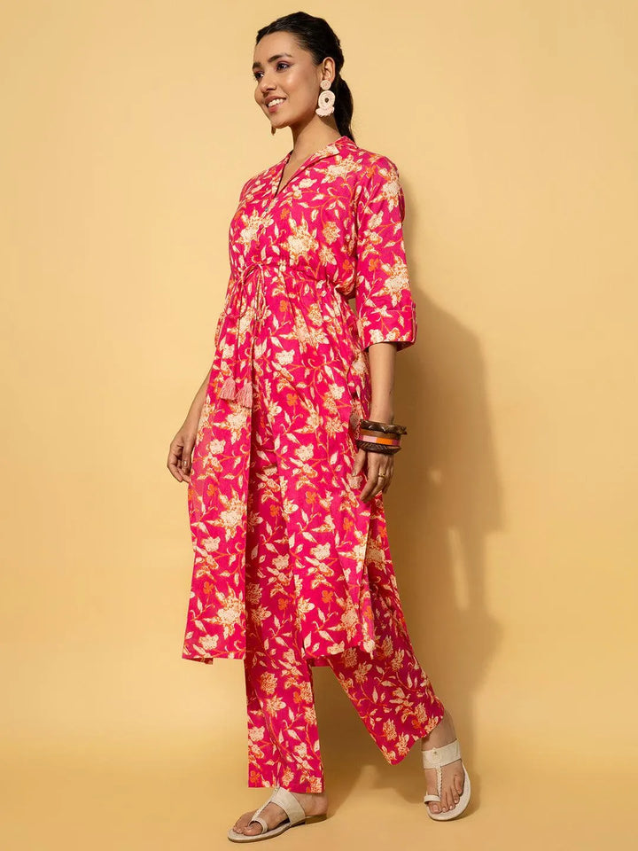Pink Printed Cotton Co-Ords - Libas