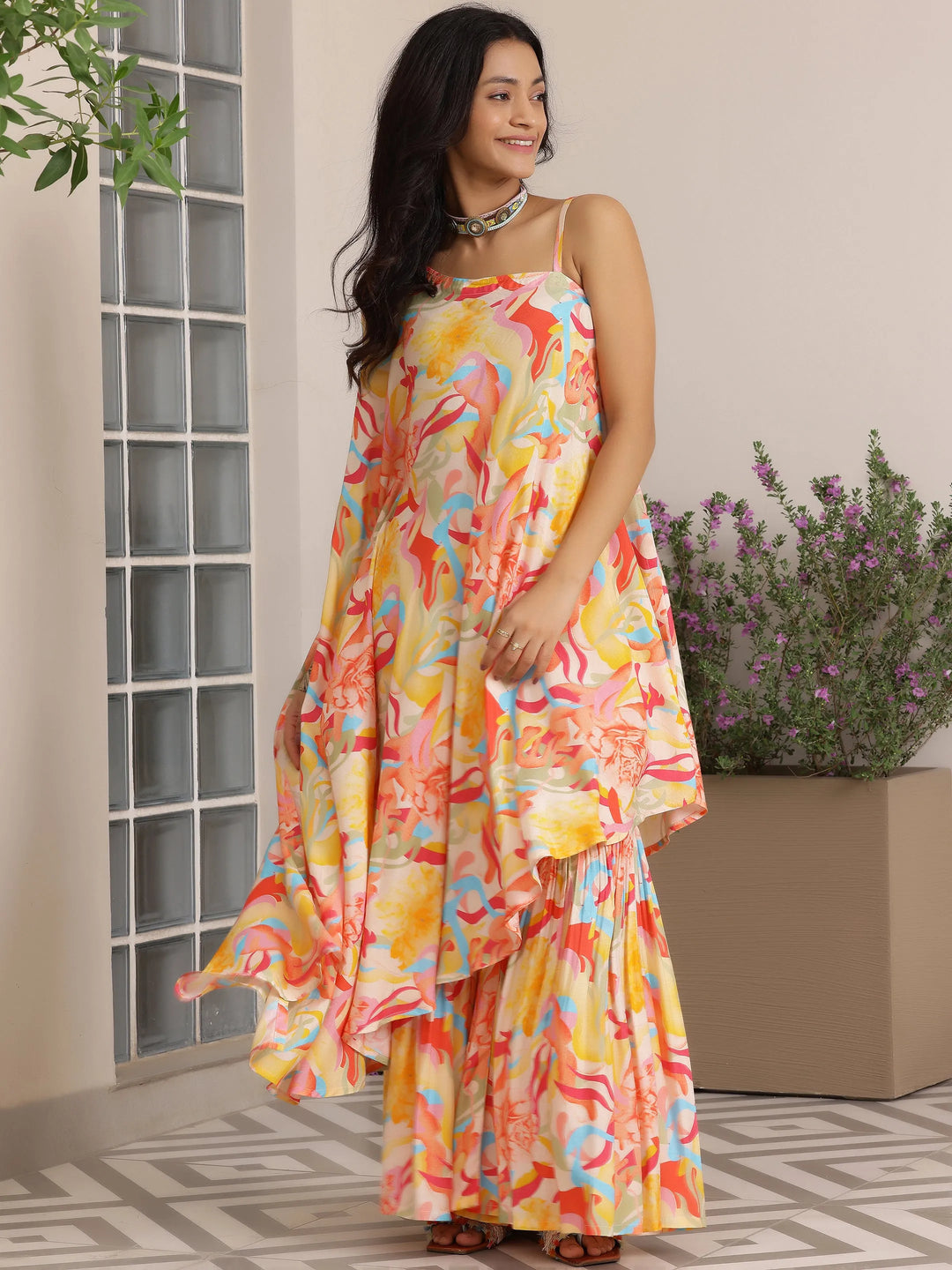  Multi Printed Silk Blend Co-Ords 