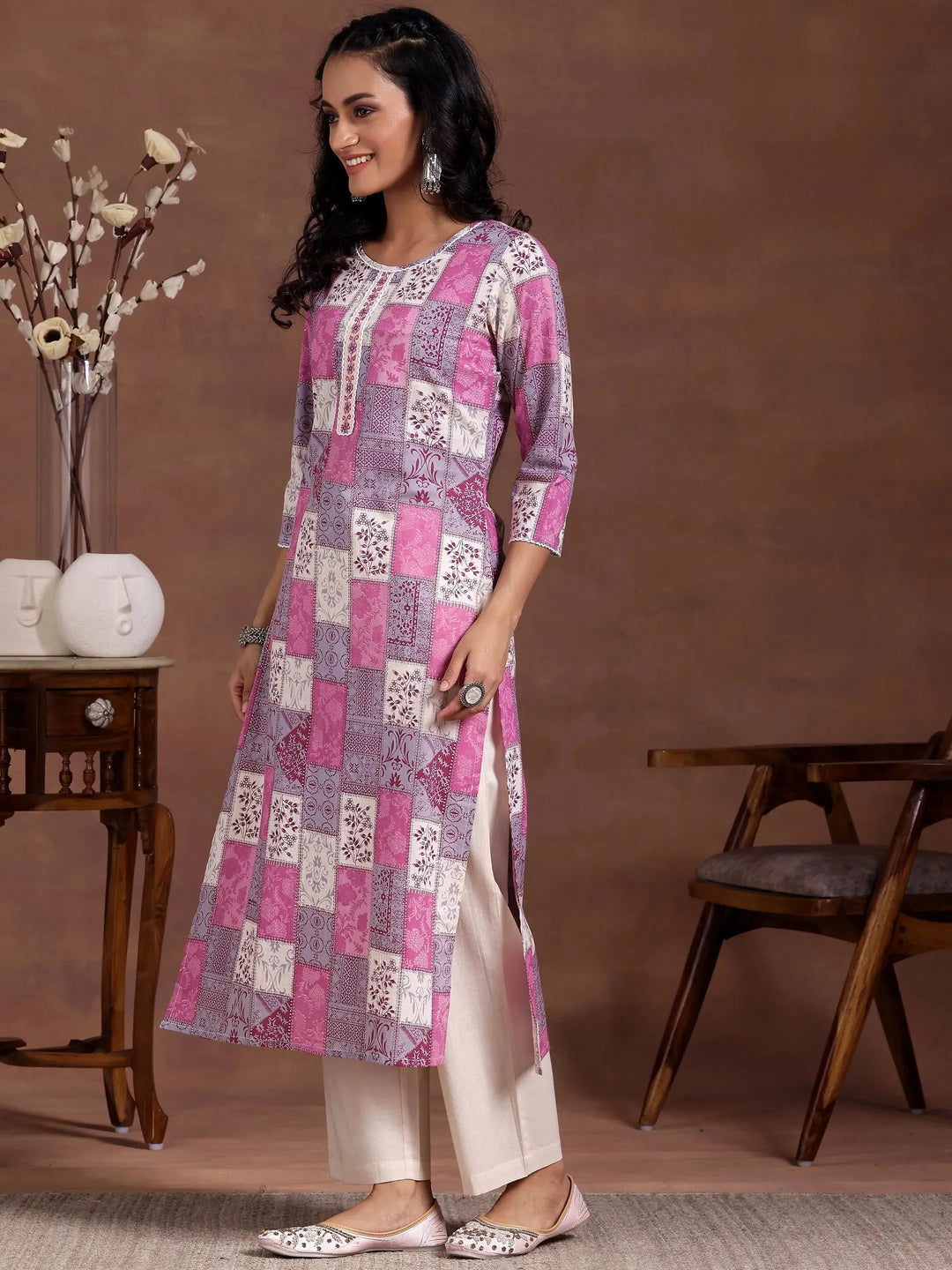  Off White Printed Cotton Straight Suit With Dupatta 