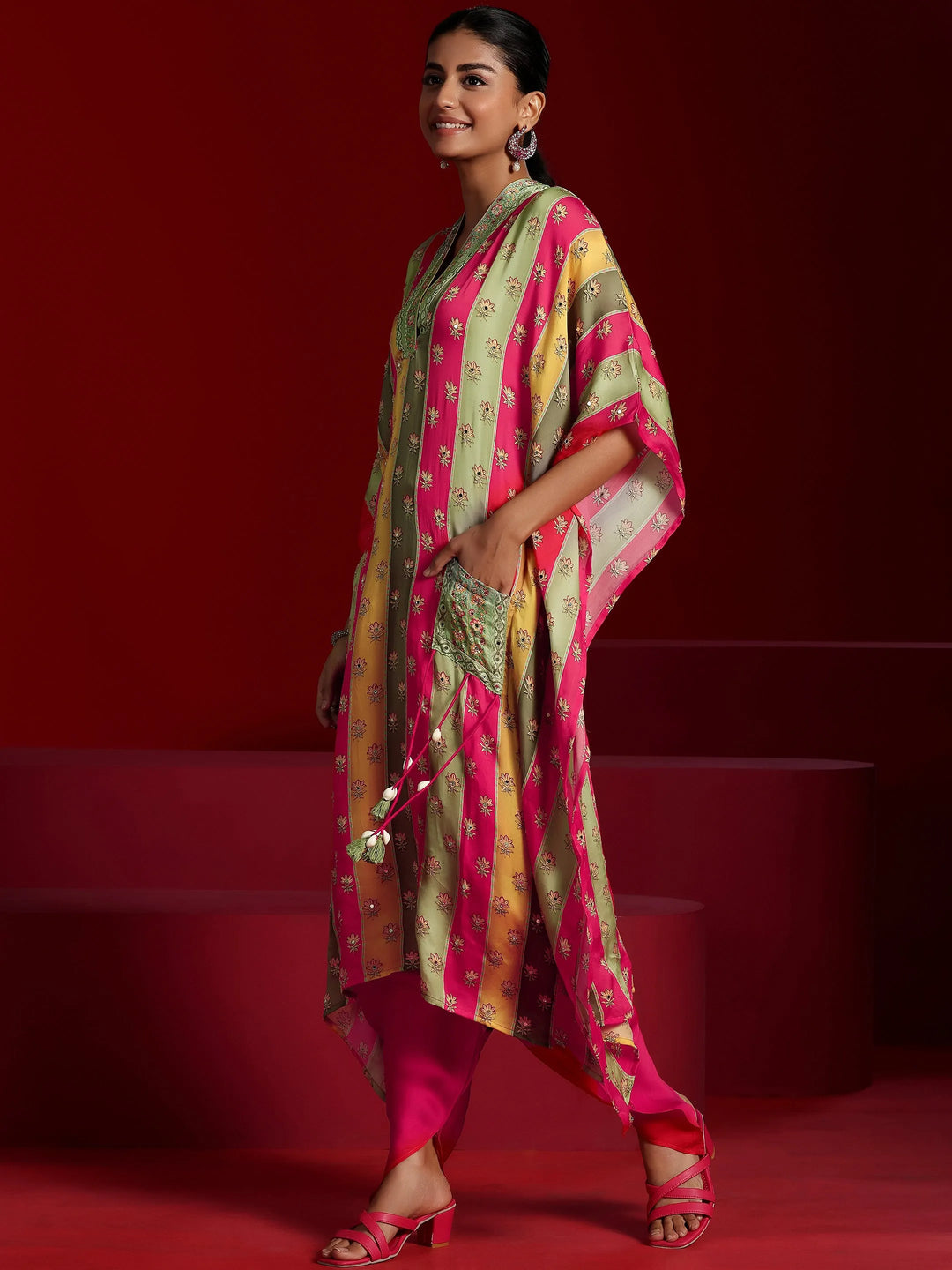  Libas Art Multi Printed Silk Blend Co-Ords 