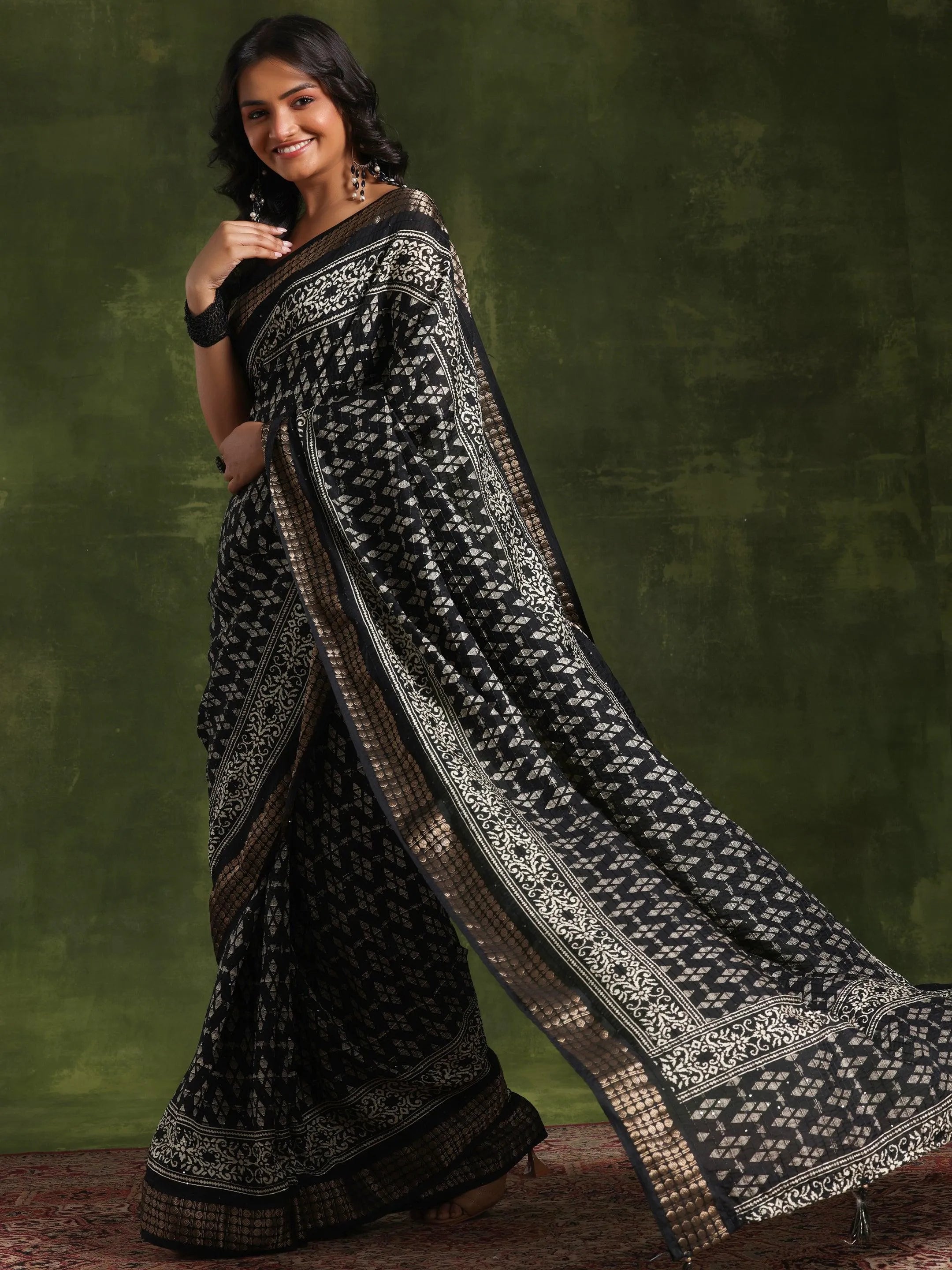 Buy Black Designer Sarees for Women Online at the Best Price Libas