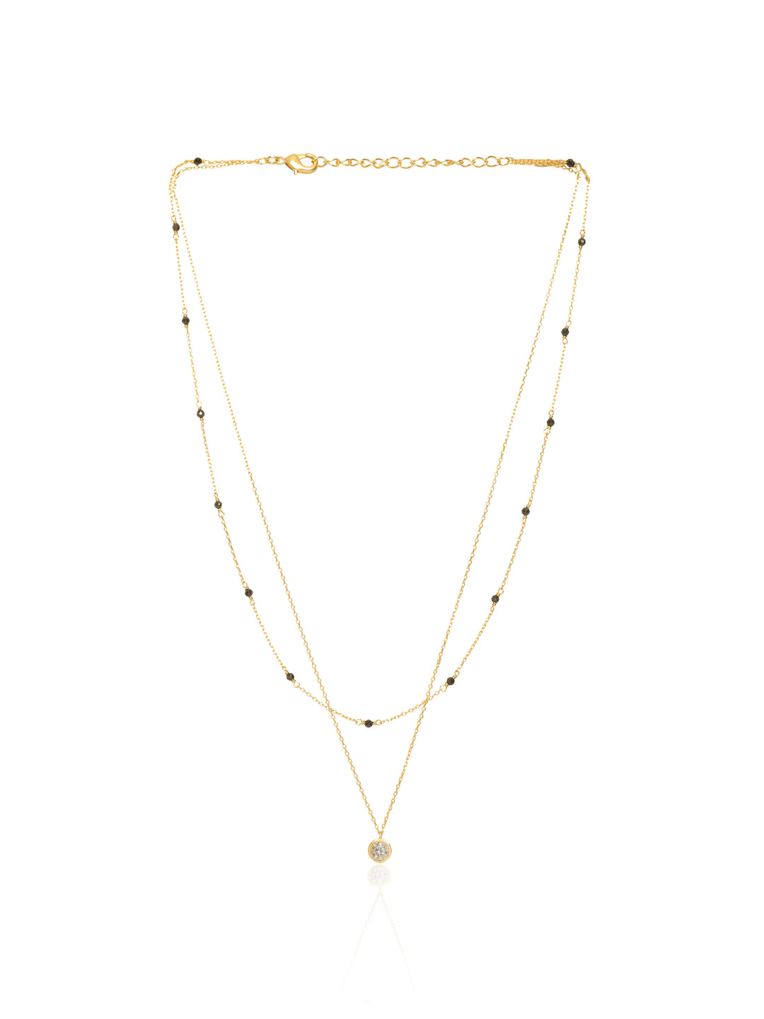  Libas Double-Layered Pearl Pendant 18K Gold Plated Mangalsutra 