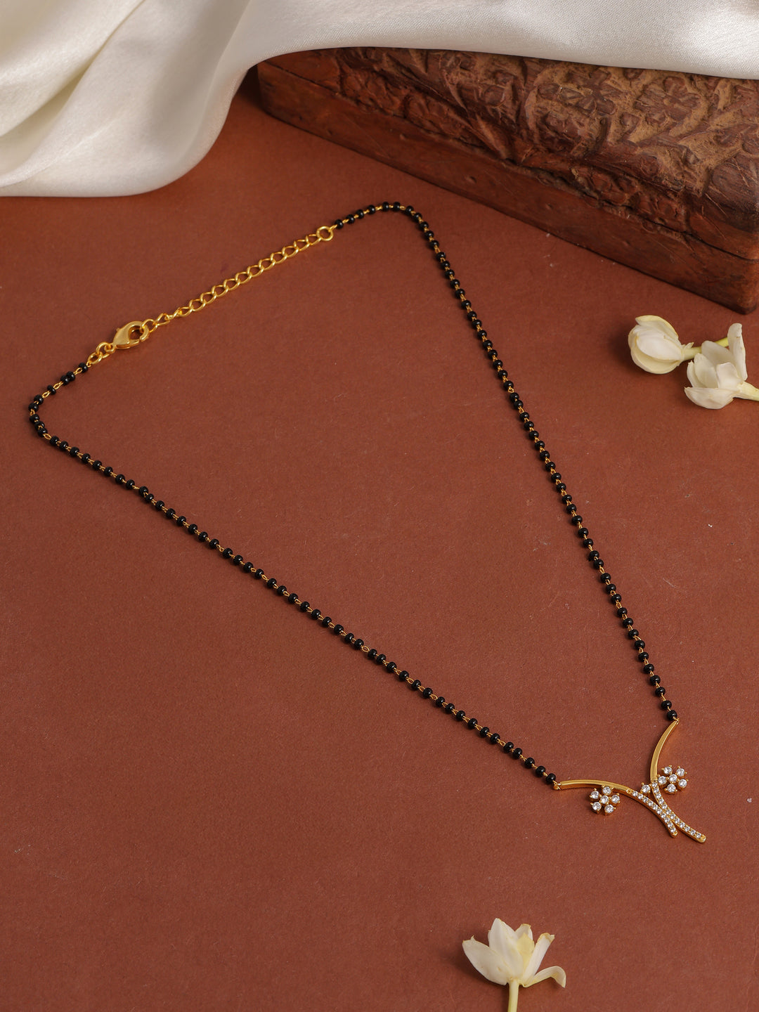  Libas Stone Floral Pendant 18K Gold Plated Mangalsutra 