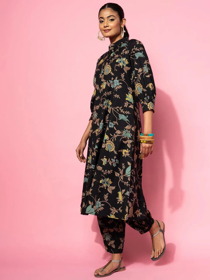 Black Printed Cotton Co-Ords - Libas