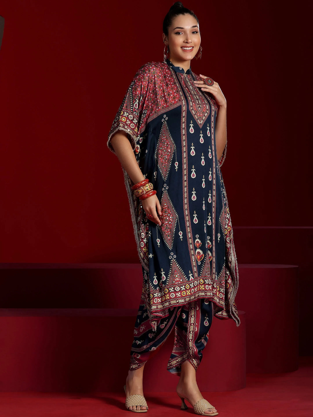  Libas Art Multi Printed Silk Blend Co-Ords 