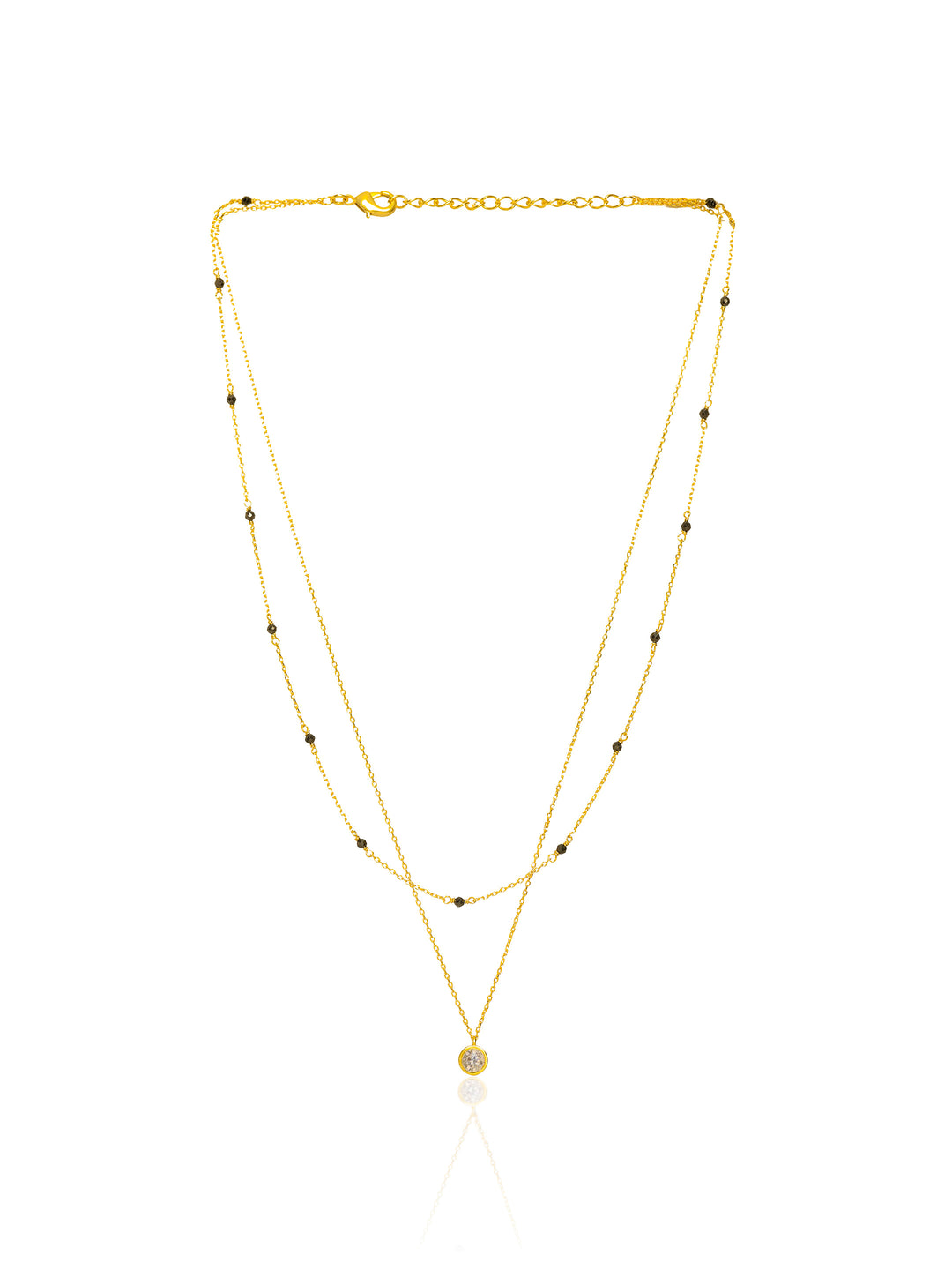  Libas Double-Layered Pearl Pendant 18K Gold Plated Mangalsutra 
