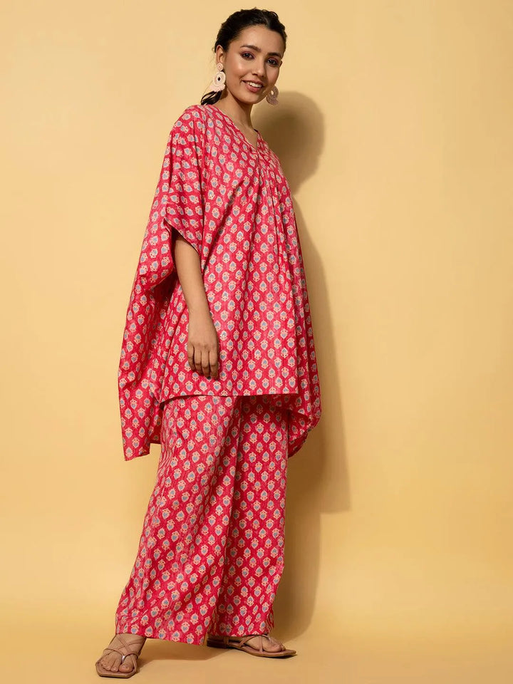 Pink Printed Rayon Co-Ords - Libas