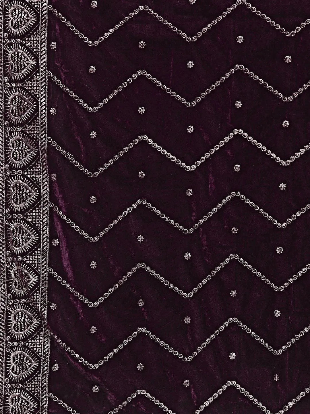 Wine Solid Velvet Straight Suit With Dupatta - Libas 