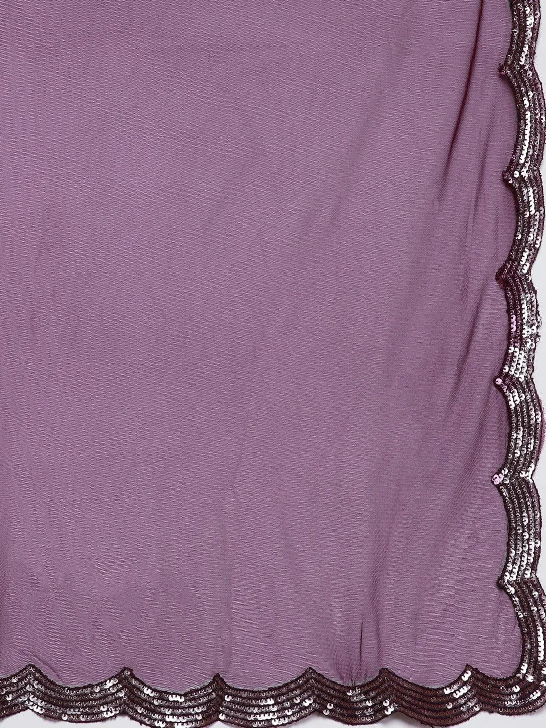 Wine Embroidered Velvet A-Line Kurta With Trousers & Dupatta - Libas 