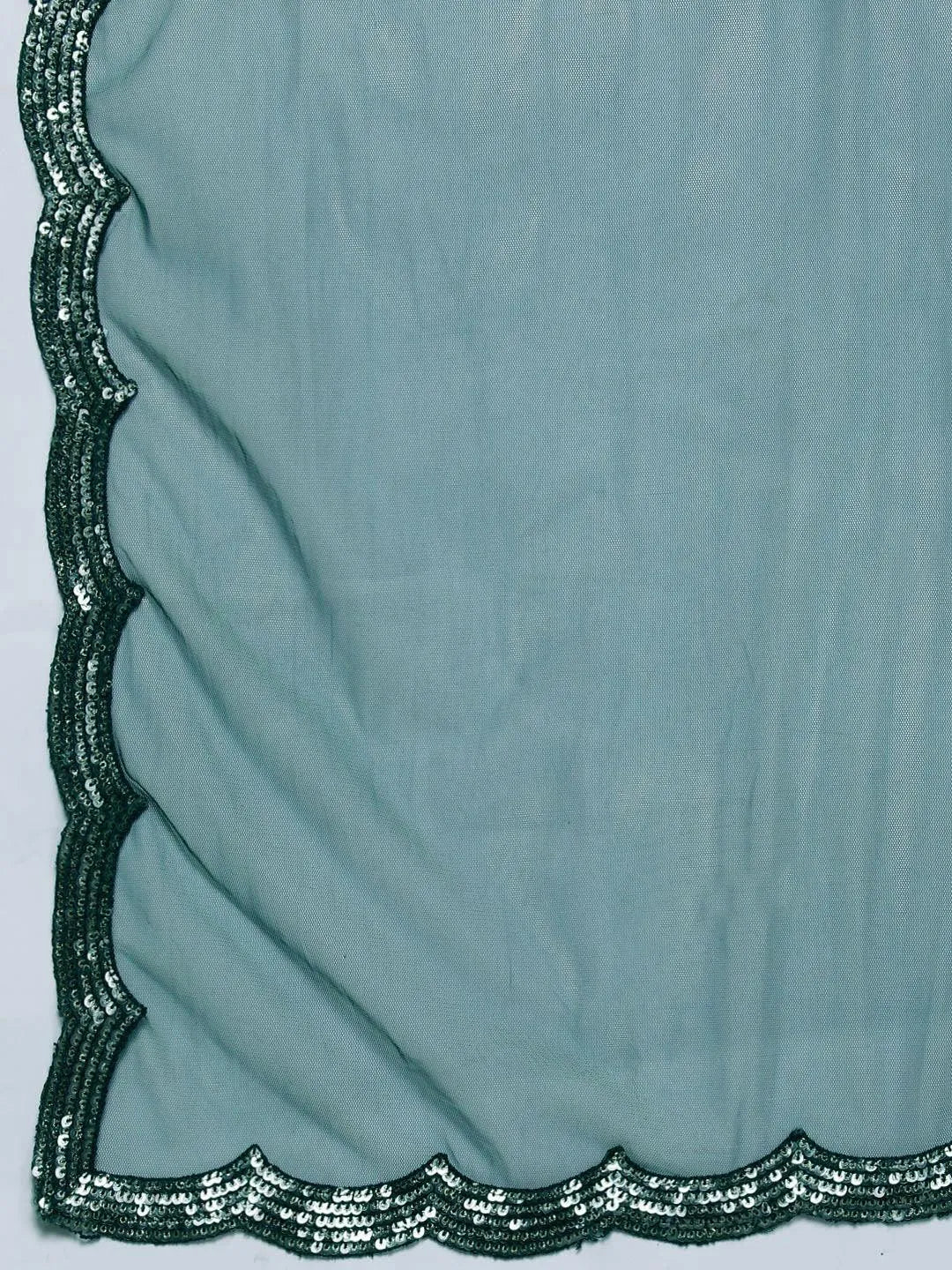 Green Embroidered Velvet A-Line Kurta With Trousers & Dupatta - Libas 