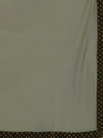 Olive Green Embroidered Velvet Straight Kurta With Sharara & Dupatta - Libas