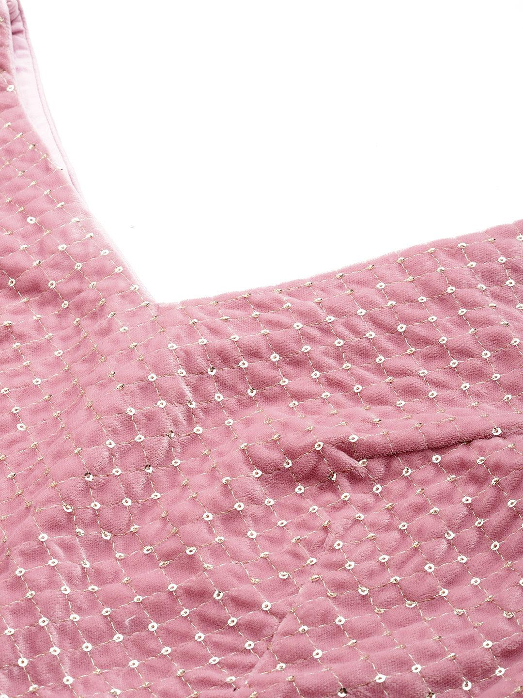 Pink Embellished Polyester Co-Ords