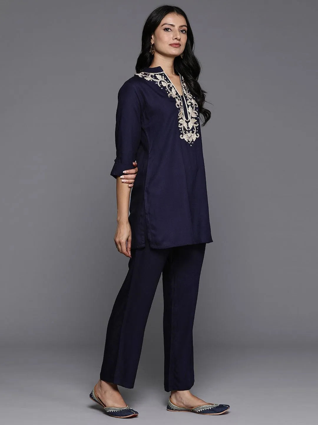 Blue Yoke Design Wool Blend Co-Ords - Libas 