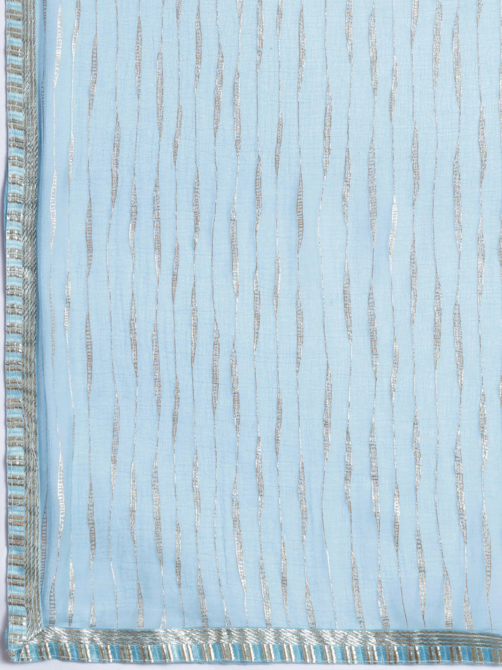 Off White Printed Cotton Straight Suit With Dupatta - Libas