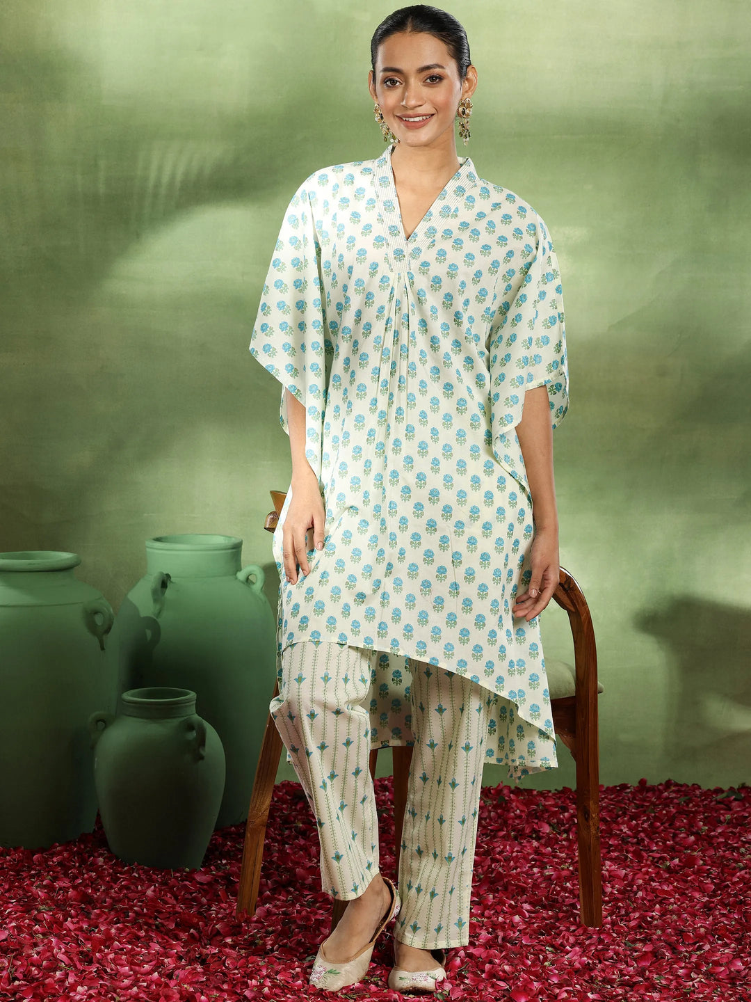  Cream Printed Cotton Co-Ords 