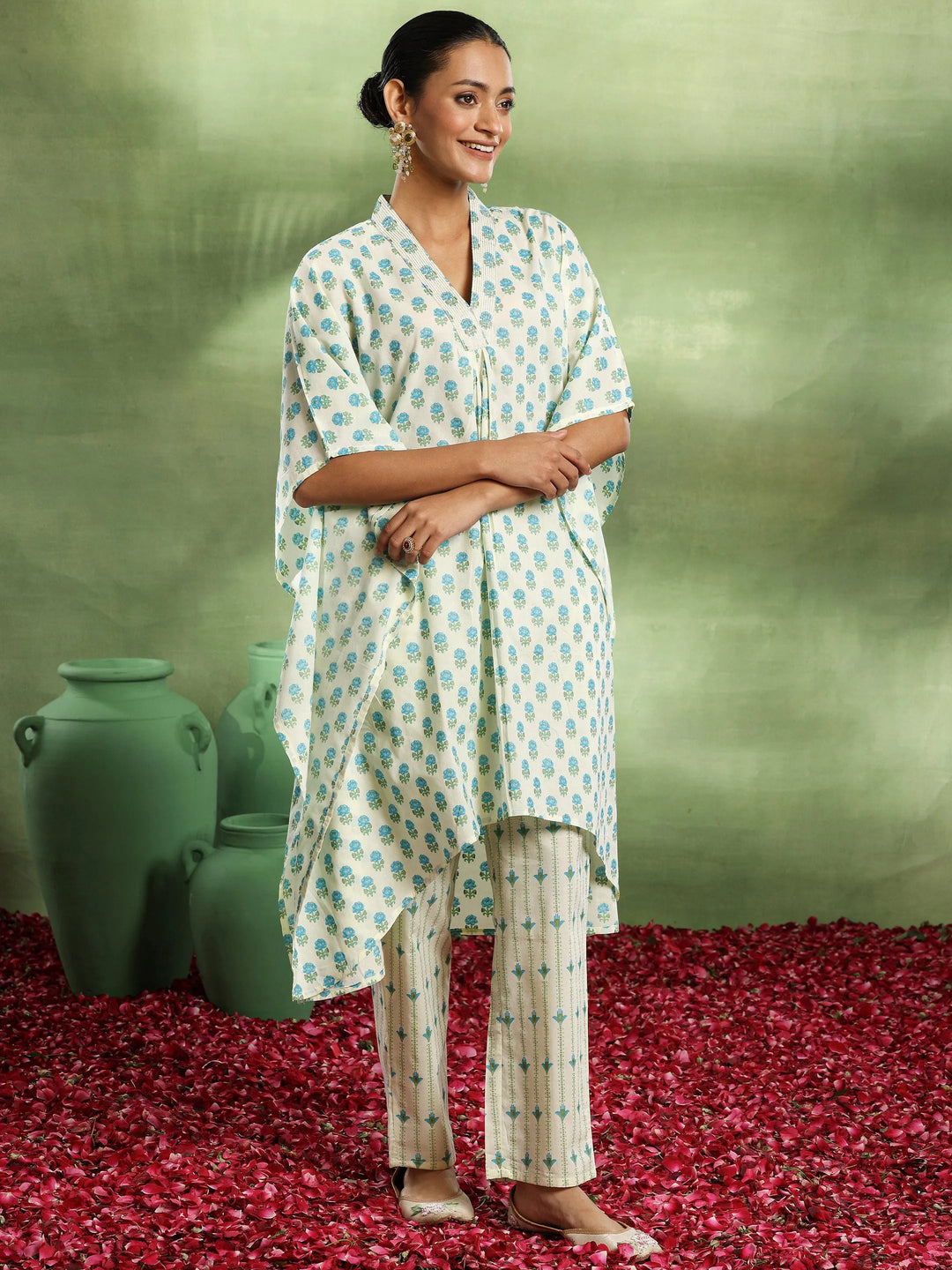  Cream Printed Cotton Co-Ords 