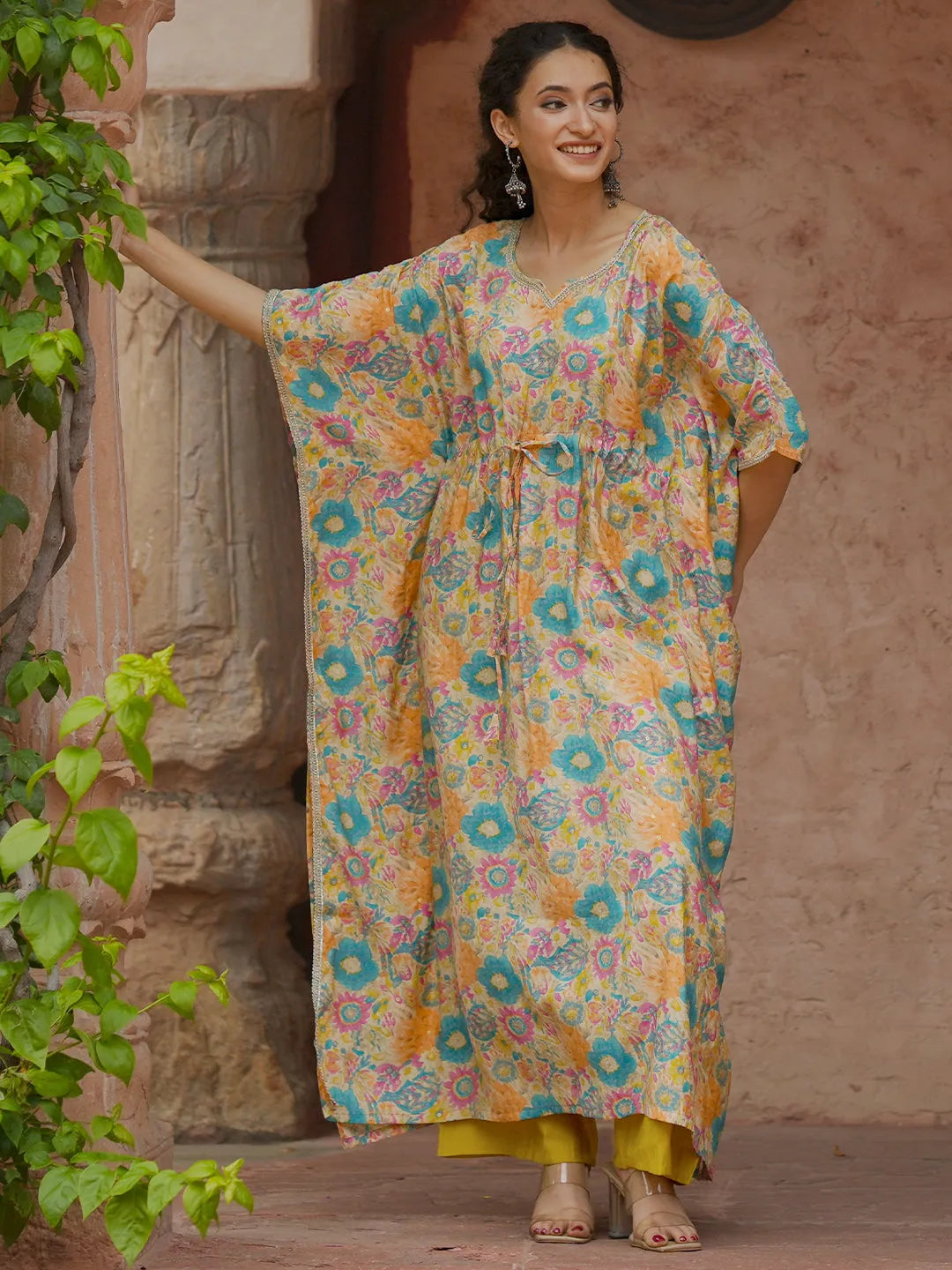 Multicoloured Printed Silk Blend Co-Ords