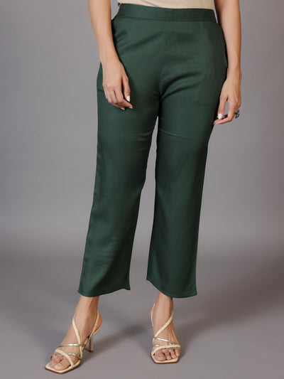 Green Yoke Design Wool Blend Straight Kurta Set - Libas