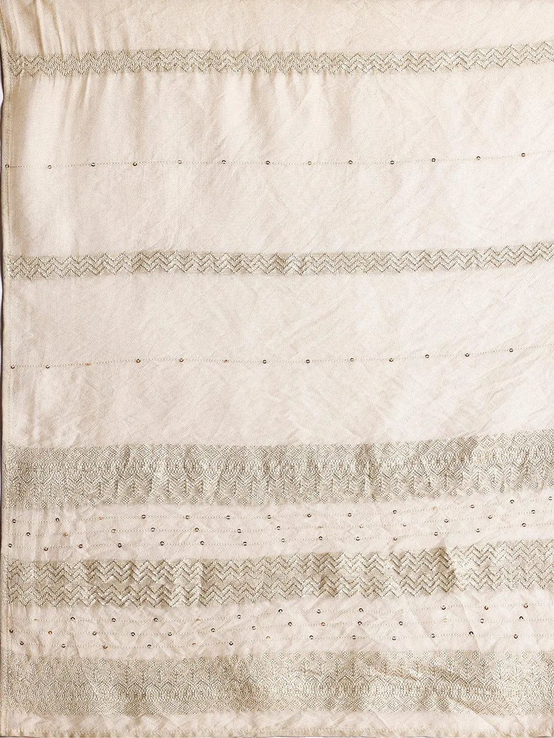 Off White Yoke Design Silk Blend Straight Suit With Dupatta - Libas 