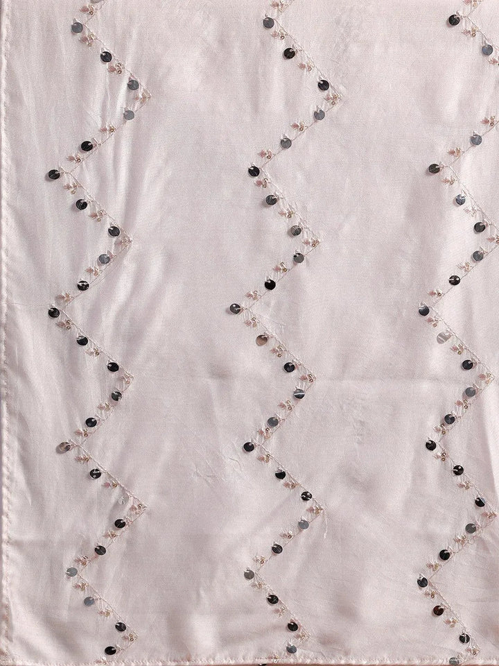 Light Pink Yoke Design Silk Blend Straight Suit With Dupatta - Libas