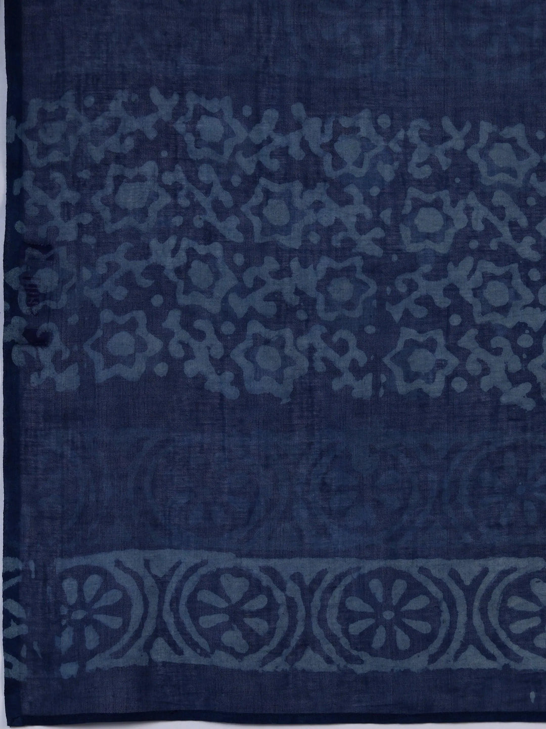 Blue Printed Cotton Straight Suit With Dupatta - Libas 
