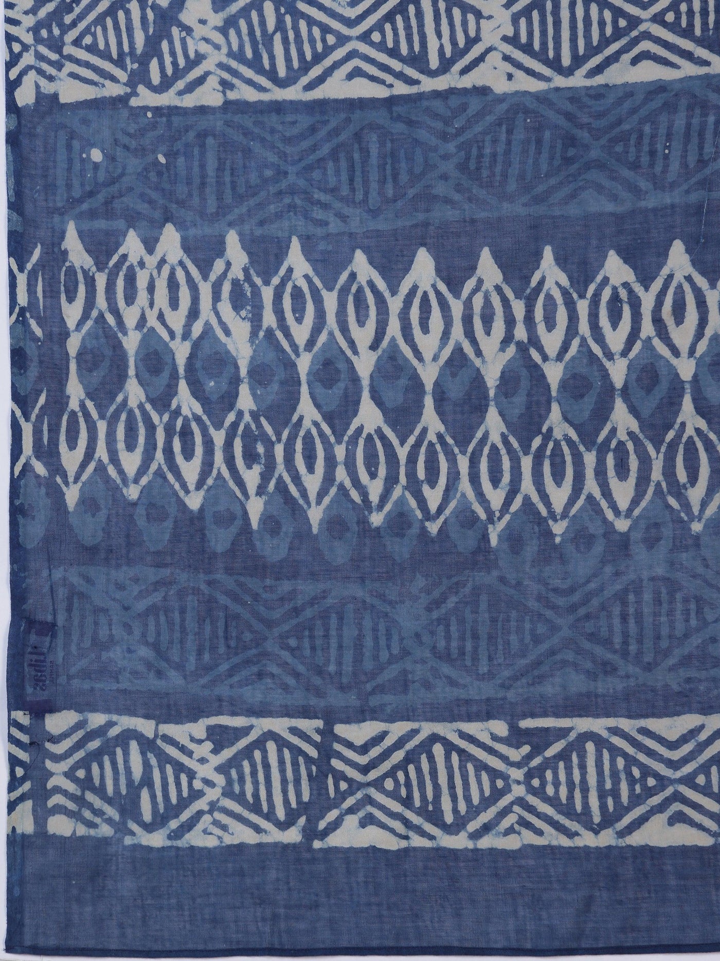 Blue Printed Cotton A-Line Kurta With Palazzos & Dupatta - Libas
