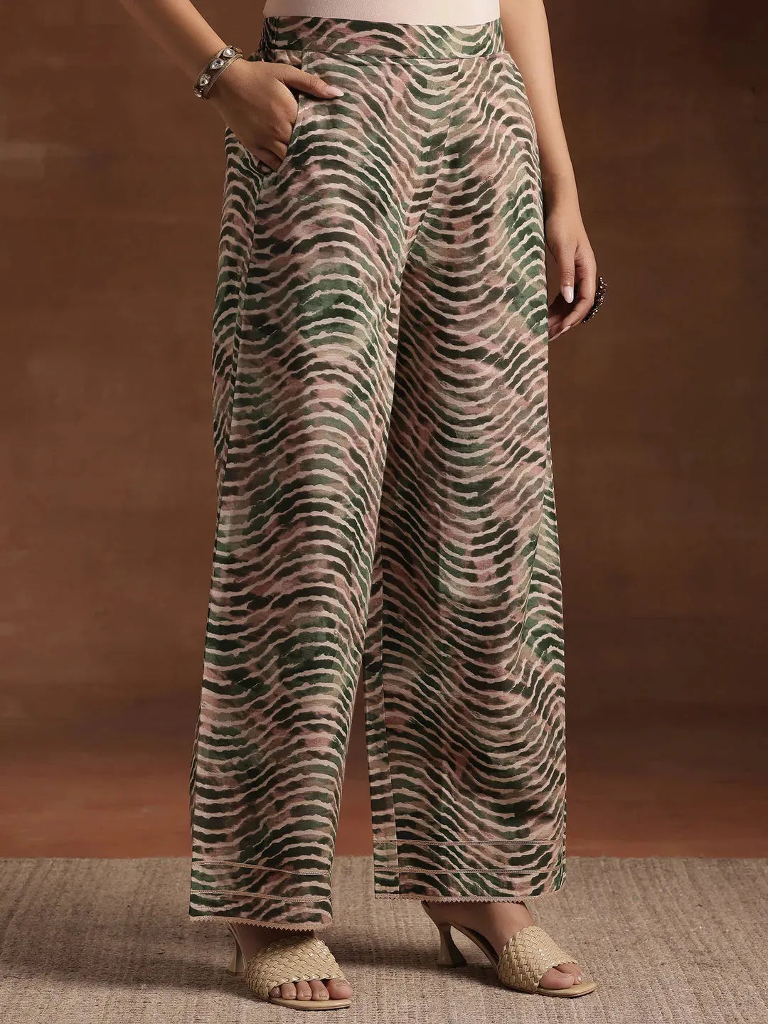  Green Printed Cotton Straight Suit With Dupatta 