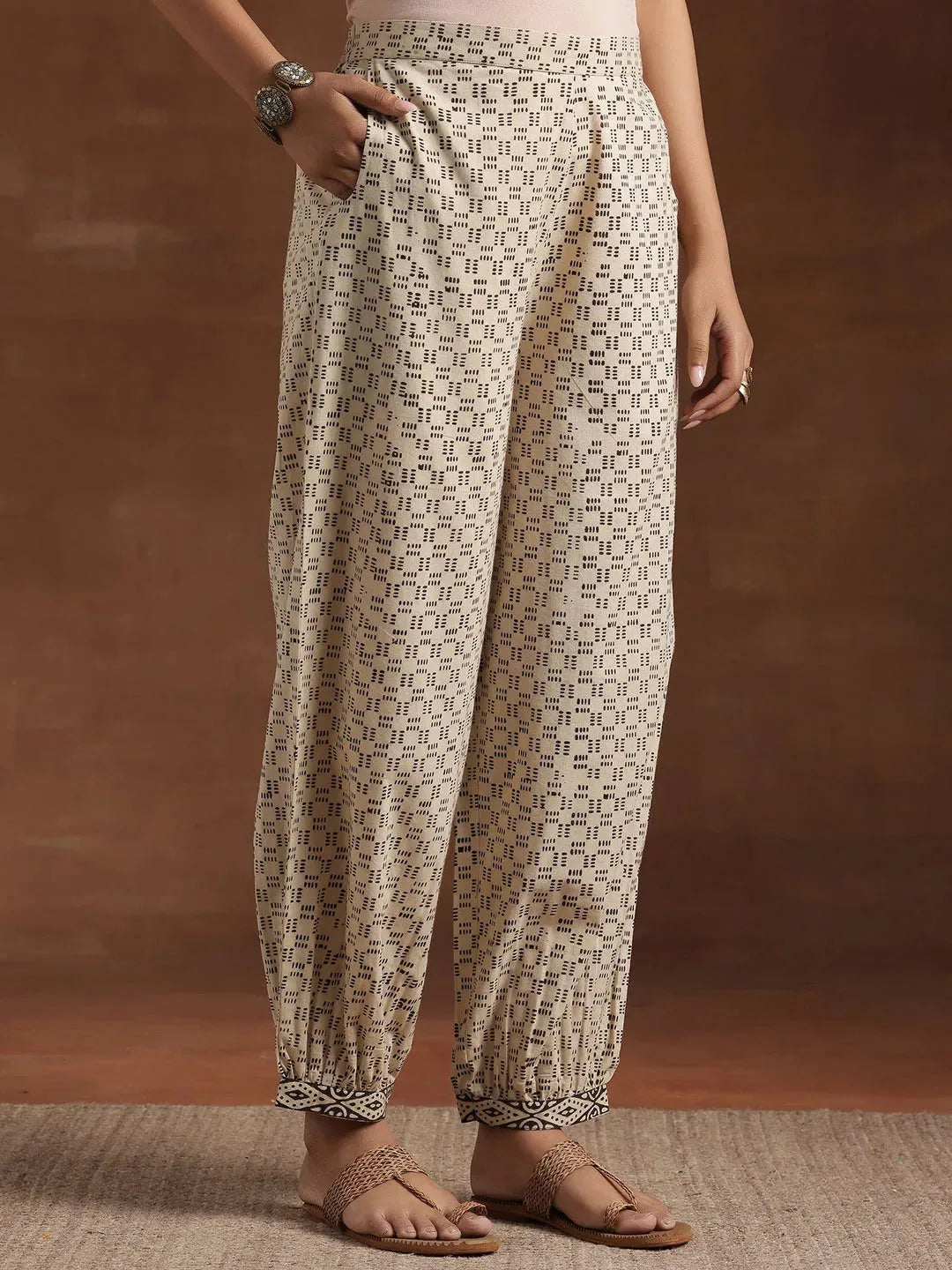  Olive Printed Cotton Straight Suit With Dupatta 