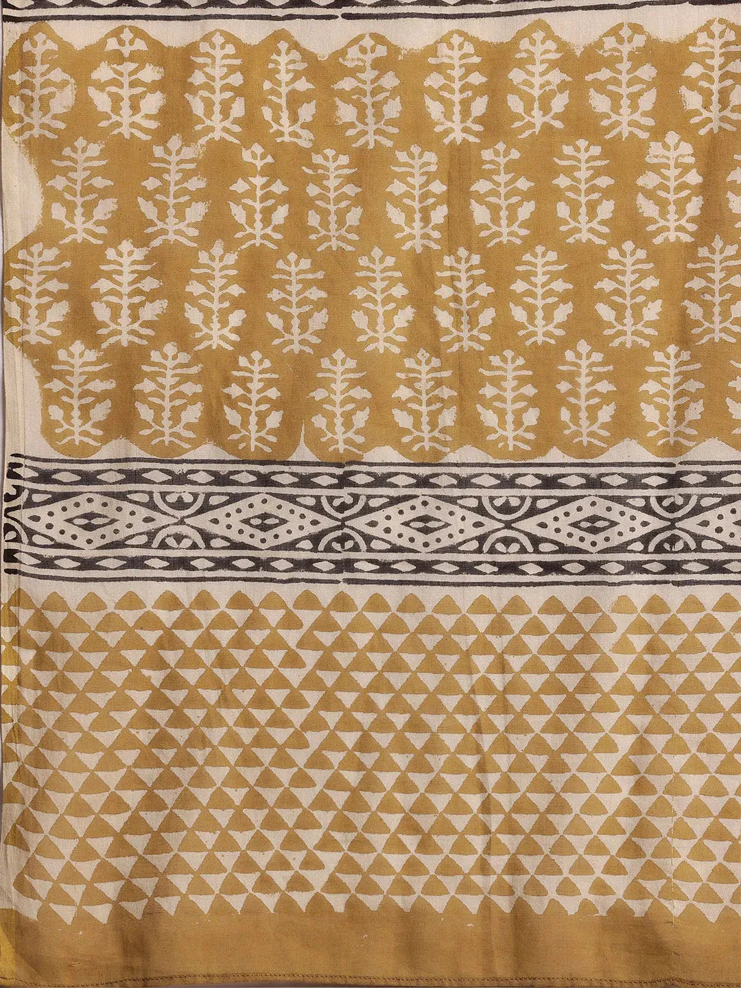  Olive Printed Cotton Straight Suit With Dupatta 