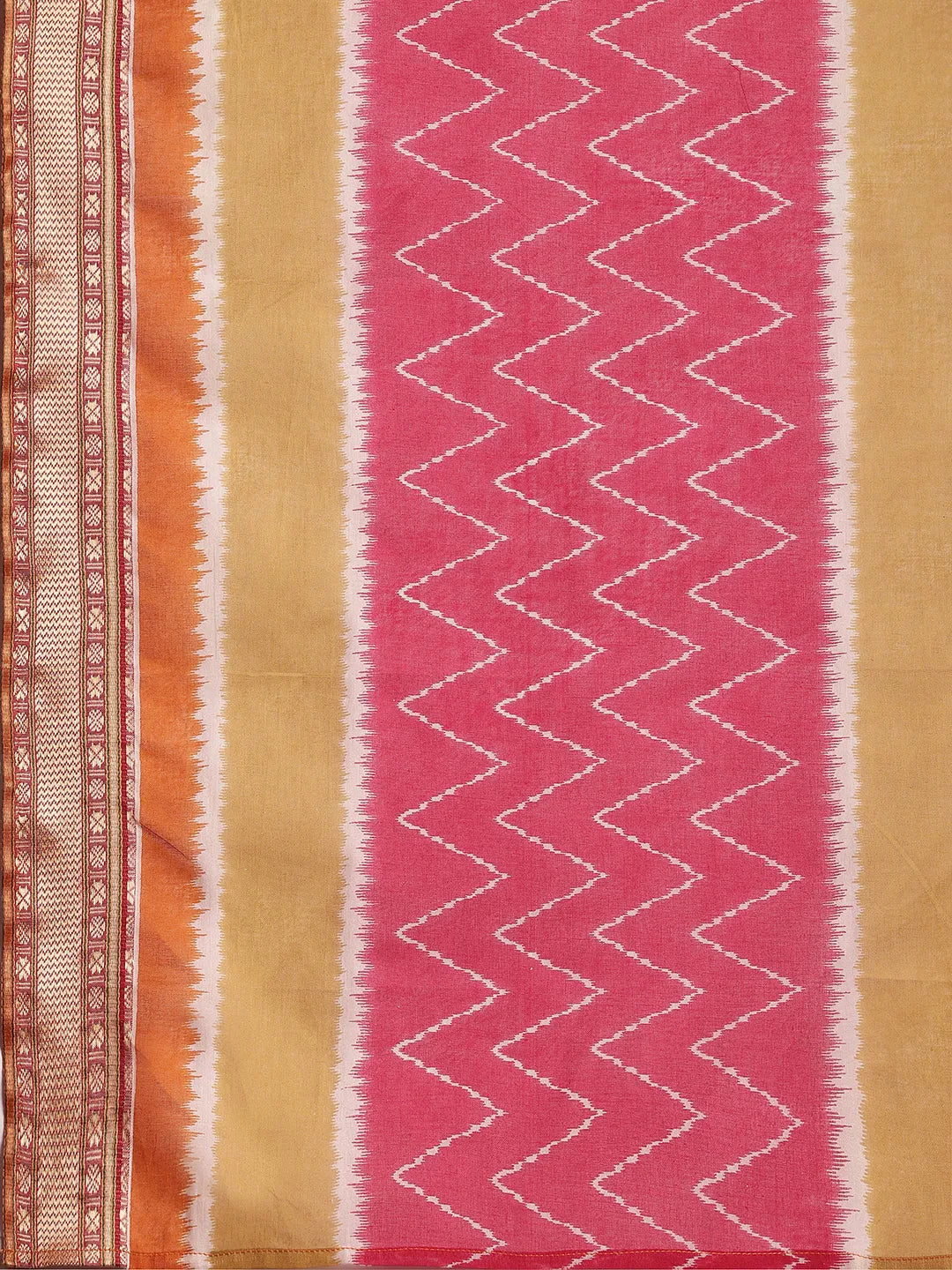  Orange Printed Cotton Straight Suit With Dupatta 