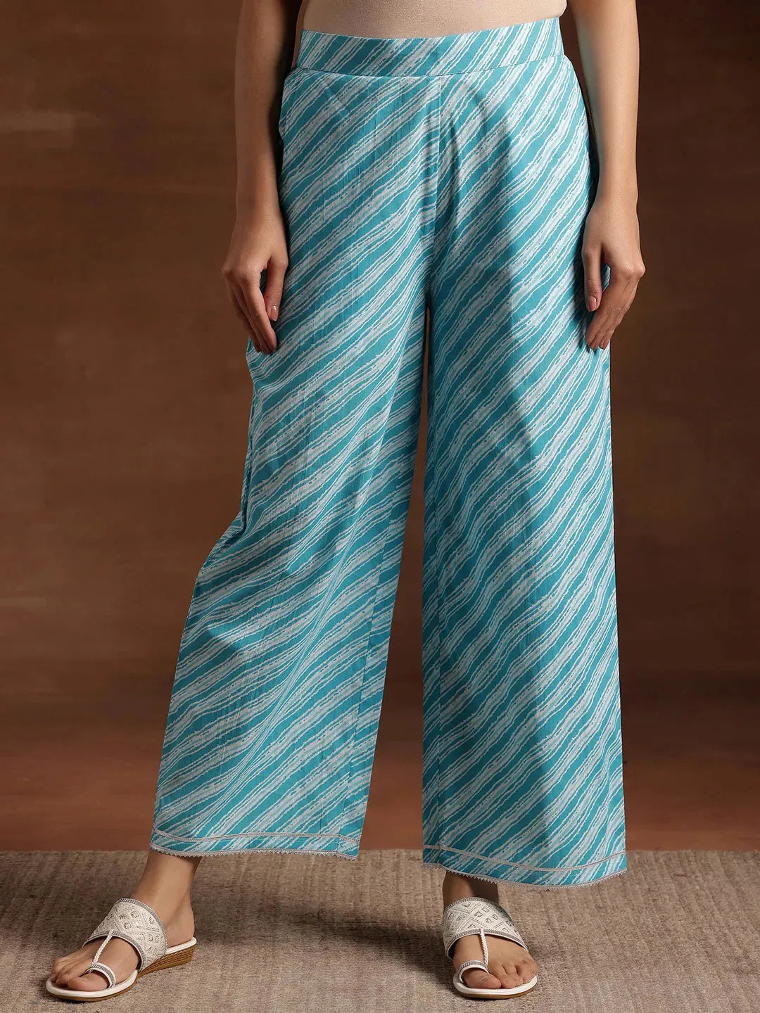  Blue Printed Cotton Straight Suit With Dupatta 
