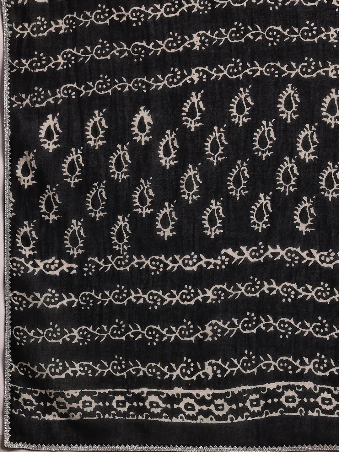  Monochrome Printed Cotton Straight Suit With Dupatta 