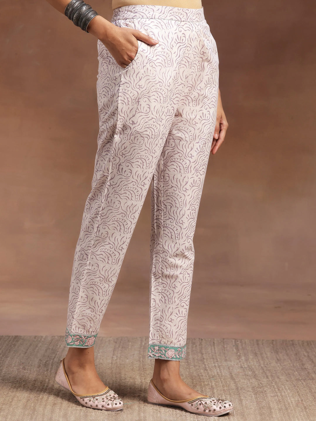  Pink Printed Cotton Straight Suit With Dupatta 
