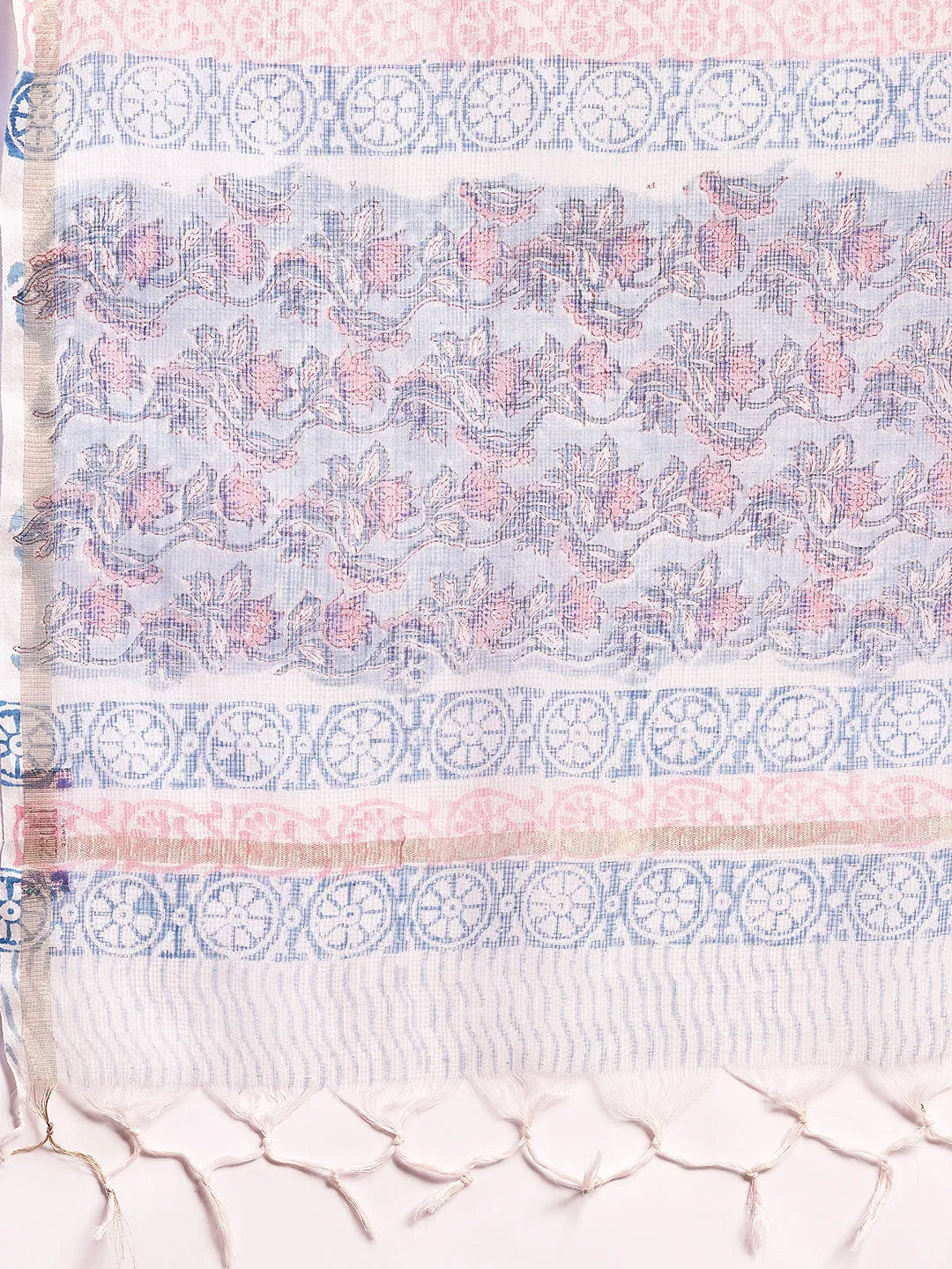  Blue Printed Cotton Straight Suit With Dupatta 