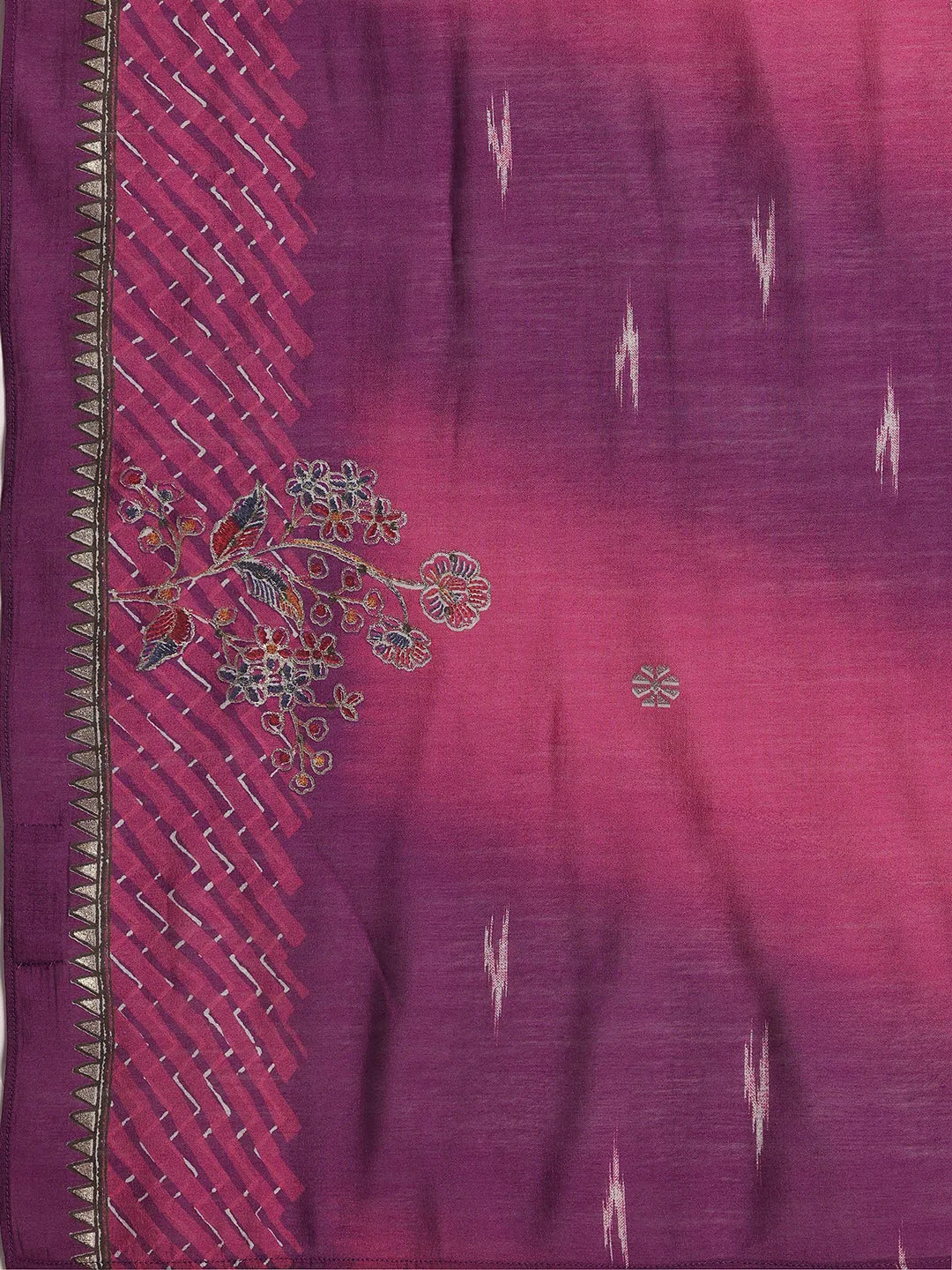  Purple Printed Silk Blend Anarkali Suit With Dupatta 