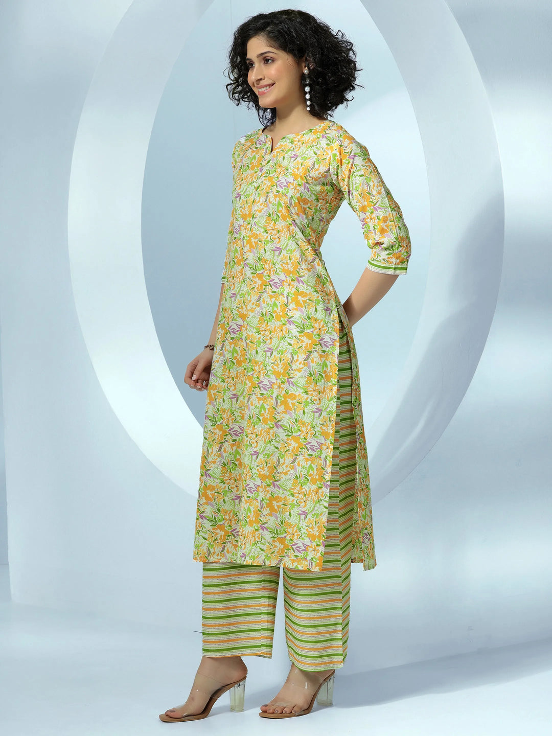  Off White Printed Cotton Straight Suit With Dupatta 