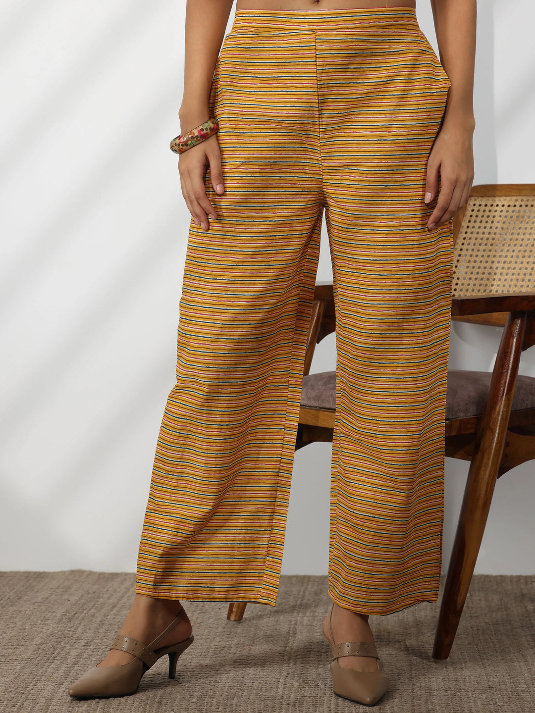  Mustard Printed Cotton Straight Suit With Dupatta 