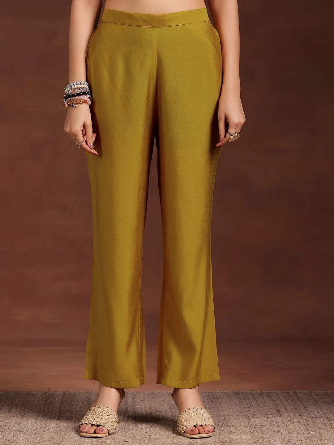  Mustard Printed Silk Blend Co-Ords 