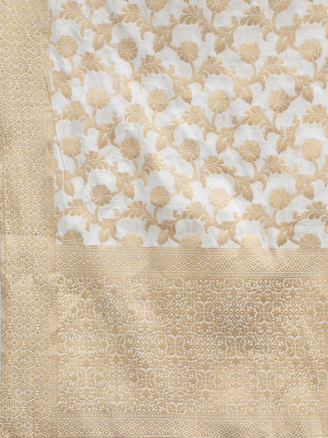  Off White Woven Design Chanderi Silk Straight Suit With Dupatta 