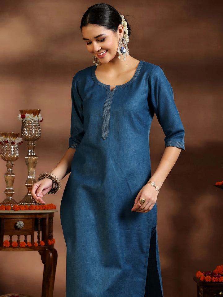Gerua Color Buy Gerua Libas Teal Solid Cotton Blend Straight Suit With Dupatta ...