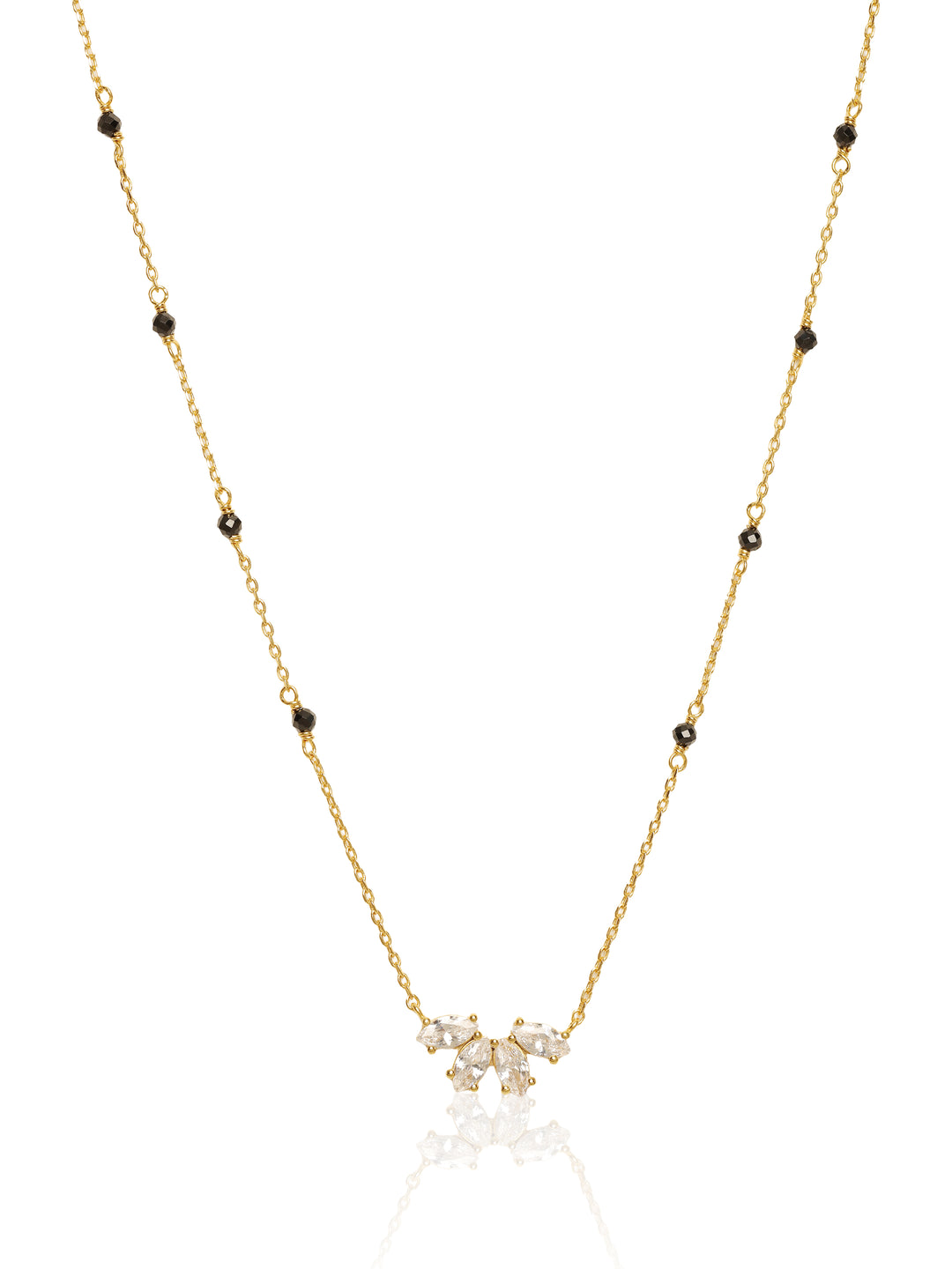  Libas Stone Petal Design 18K Gold Plated Mangalsutra 
