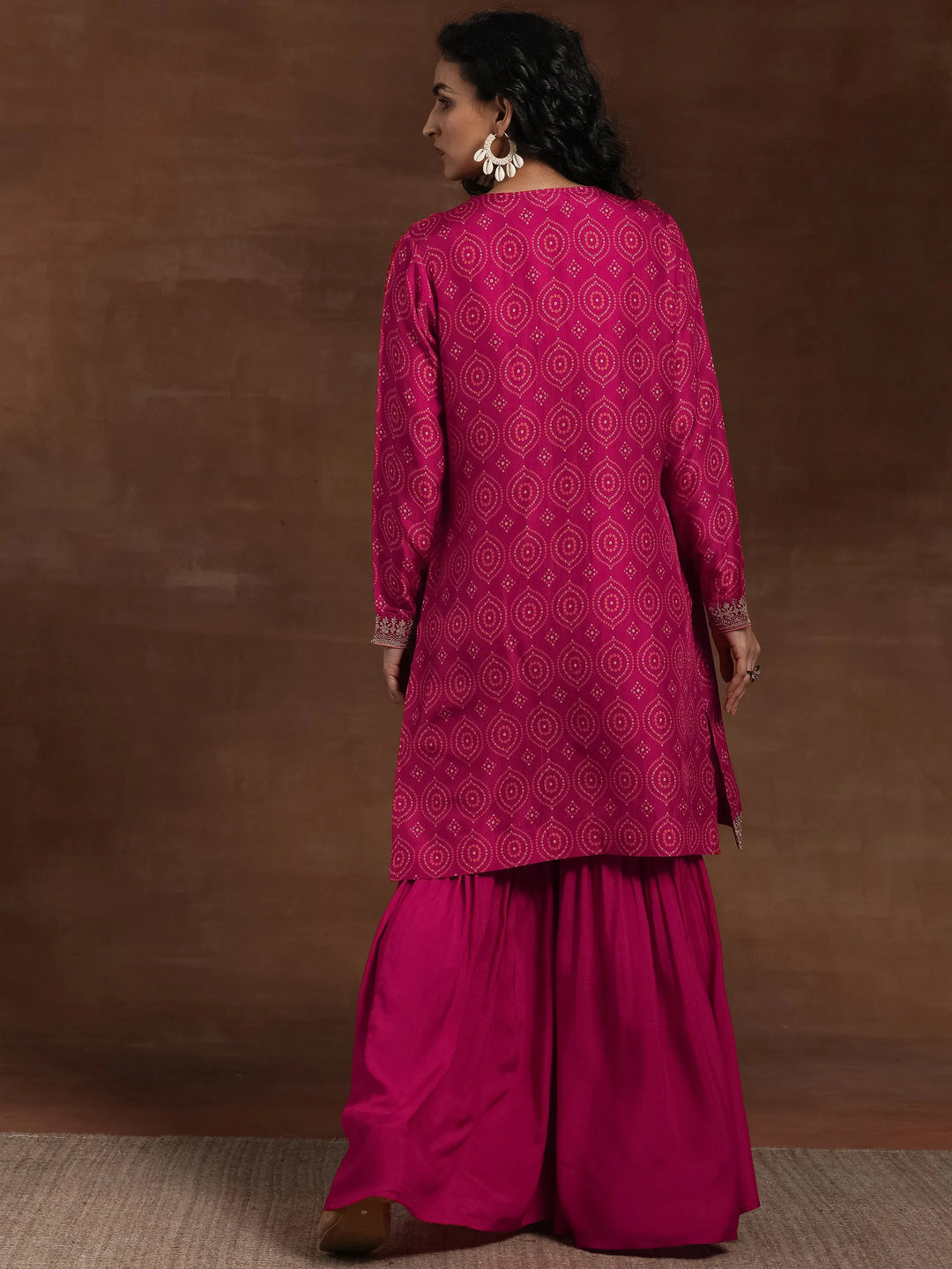  Pink Embroidered Silk Blend Co-Ords 