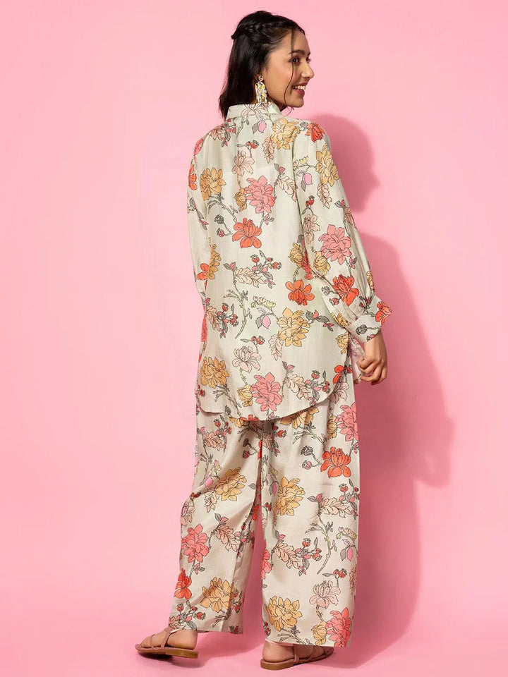Green Printed Silk Blend Co-Ords - Libas