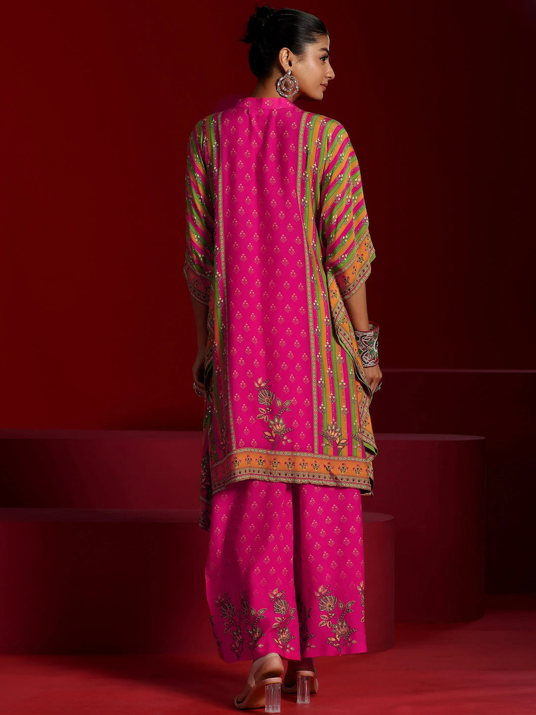  Libas Art Pink Printed Muslin Co-Ords 